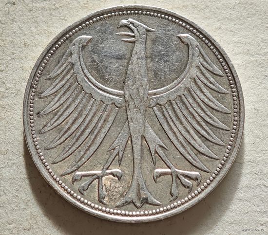 1951 год серебро 5 марок Германия