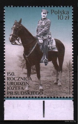 2017 Польша 150-летие со дня рождения Юзефа Пилсудского Mi-7967 1х-марка**