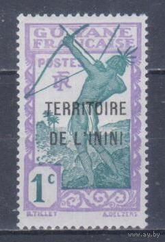[1655] Французские колонии. Инини 1932. Индеец с луком.1с. НАДПЕЧАТКА. БЕЗ КЛЕЯ.