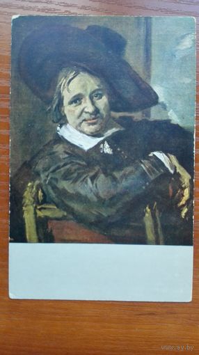 Открытка старинная. Хальс. Молодой человек в широкополой шляпе