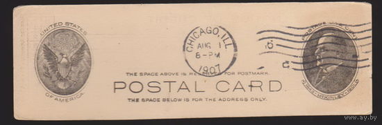 Вырезка с почтовой карточки? 1906-1907 год лот 3 ВНИМАНИЕ!!! Цена за 1-у вырезку(единицу) на Ваш выбор Штамп город Чикаго