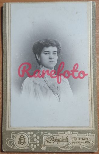 1910-е Визит-портрет девушка студийное фото типажи ретро фотограф Дорофеев СПБ