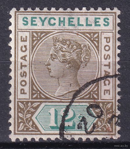 59.BrKSe. Великобритания. Колонии. Сейшельские острова. Виктория. Стандарт. 12C. 1893 г. Mi.#15.