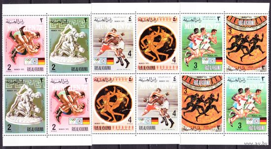 1972 Рас-эль-Хайма 788-793VB(3) Олимпийские игры 1972 года в Мюнхене 30,00 евро