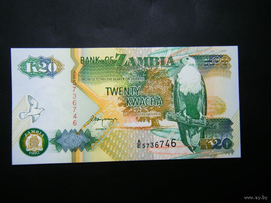 Замбия 20 квача 1992г.UNC.