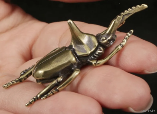 Статуэтка миниатюра Жук Носорог Бронза