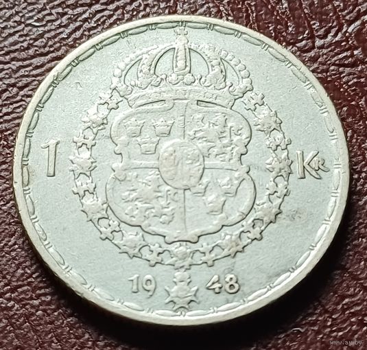 Швеция 1 крона, 1948     ( 1-9-6 )