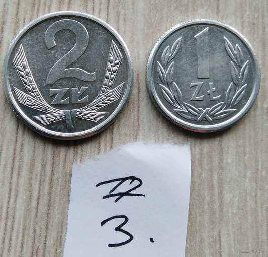 1 злотый,1989. 2 злотых 1989, /одним лотом/ #3