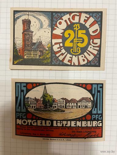 Нотгельд 25 пфеннигов Германия Лютенбург-0301-3