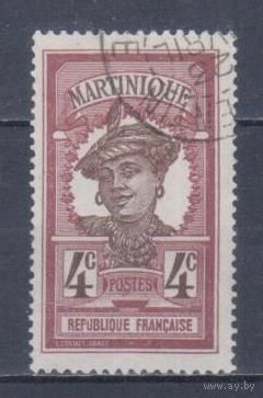 [1993] Французские колонии. Мартиника 1908. Культура и быт.Женская прическа.4с. Гашеная марка.