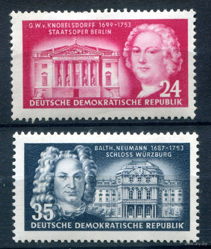 ГДР - 1953г. - Известные люди - 2 марки - полная серия, MNH [Mi 382-383]. #1-GG-14-A-1