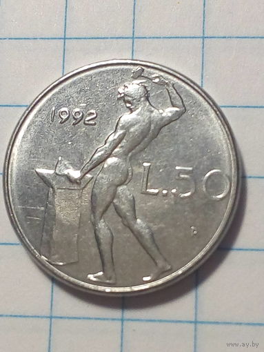 50 лир Италия 1992 год