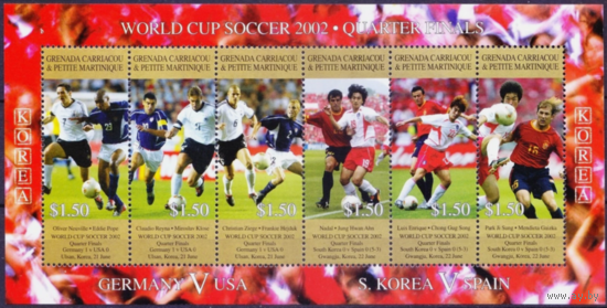 Гренада 2002, ЧМ по Футболу 2002 Южная Корея-Япония СПОРТ ФУТБОЛ  MNH
