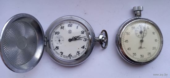 Часы Молния.Глухарь.СССР+Секундомер. Не на ходу.В ремонт.