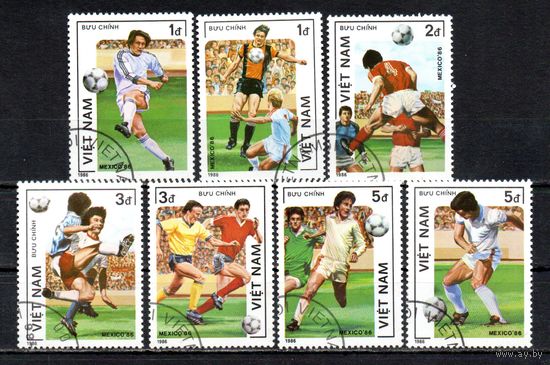 Чемпионат по футболу в Мексике Вьетнам 1986 год серия из 7 марок