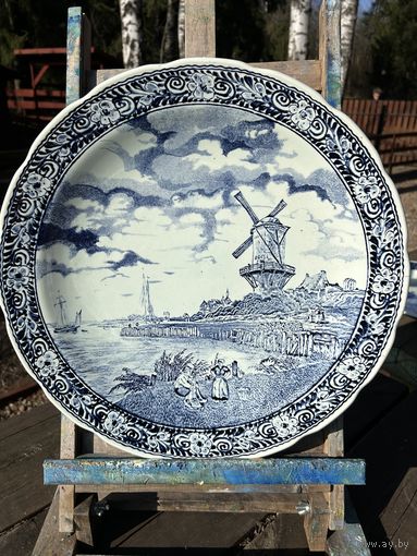 Старинное настенное блюдо DELFT  диам. 40 см