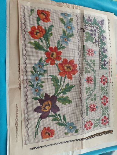 Рисунок для вышивки  болгарским  крестом    40x30 купон скатерти