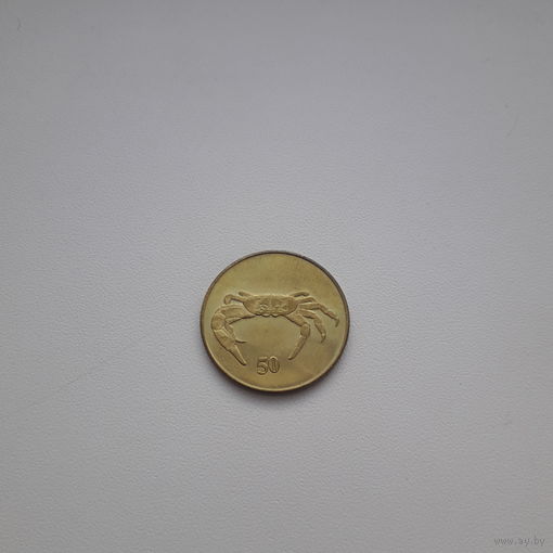 ОСТРОВ РОЖДЕСТВА 1/2 $ 2016 год/ краб/