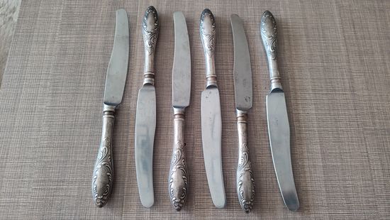 Ножи столовые мельхиор