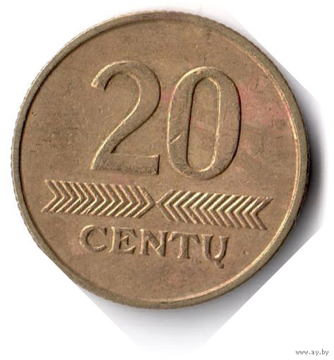 Литва. 20 центов. 2007 г.