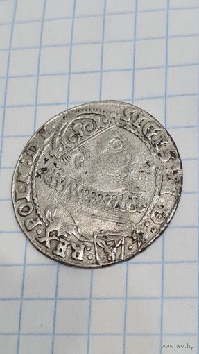 С 1 РУБЛЯ ! МОНЕТА 6 ГРОШЕЙ  ВКЛ ПОЛЬША  СРЕДНЕВЕКОВЬЕ СИГИЗМУНД lll 1625 ГОД