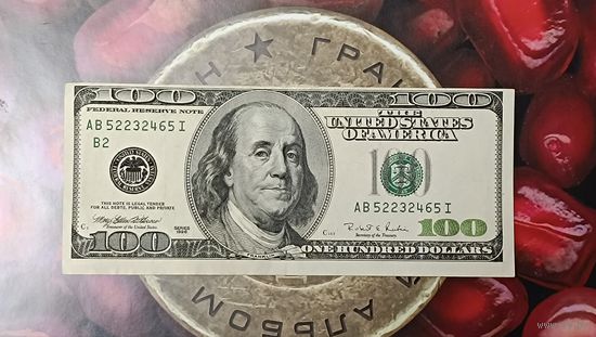 Купюра 100USD заводской брак, неправильный срез