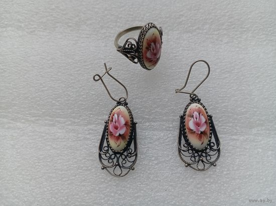 Кольцо, сережки