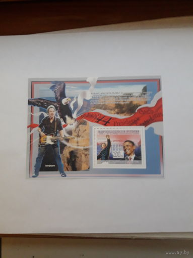 Марки Гвинея Лауреат Нобелевской премии Мира 2009 Б. Обама