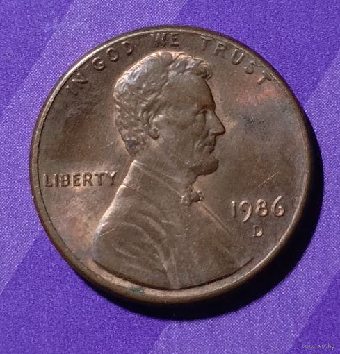 1 цент 1986 г  США