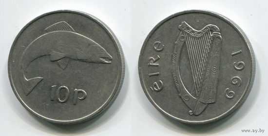 Ирландия. 10 пенсов (1969, XF)