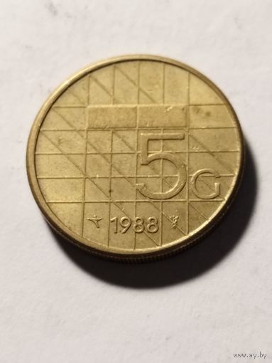 Нидерланды 5 гульден 1988