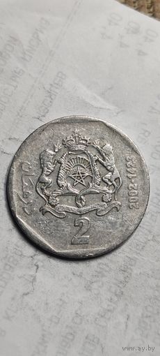 Марокко 2 дирхам 2002