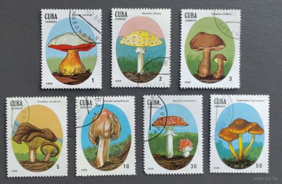 Куба.1988.Грибы (полная серия 7 марок)