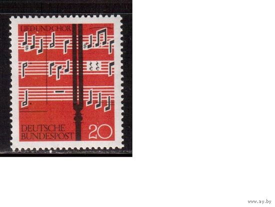 Германия(ФРГ)-1962,(Мих.380), **, Музыка, Ноты