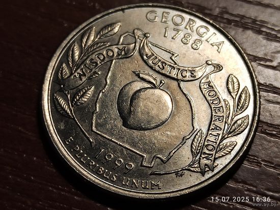 США 25 центов квотер 1999 Джорджия