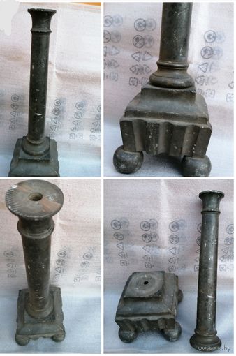 Огроменный (55см) , оловянный (5кг) старинный подсвечник.
