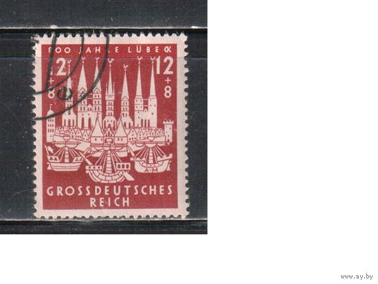 Германия-1943,(Мих.862)  гаш.  , г.Любек(одиночка)