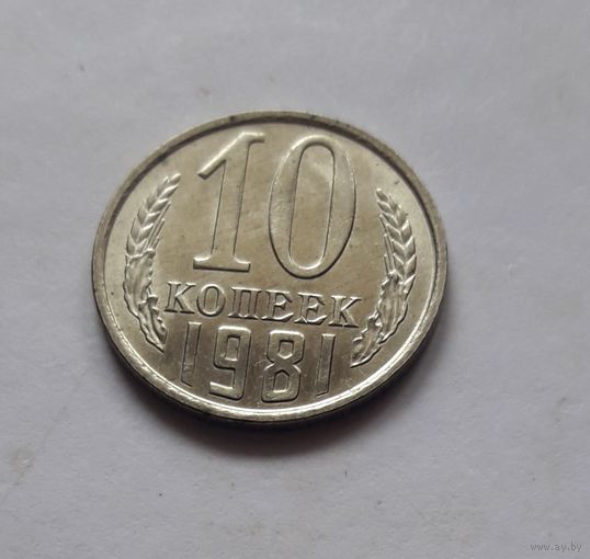 10 копеек 1981 года (UNC, чеканочный блеск).