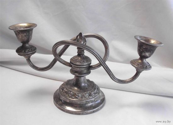 Подсвечник на две свечи Серебрение 01