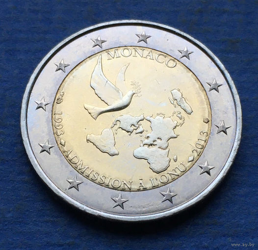 Монако 2 евро 2013 20 лет вступления в ООН