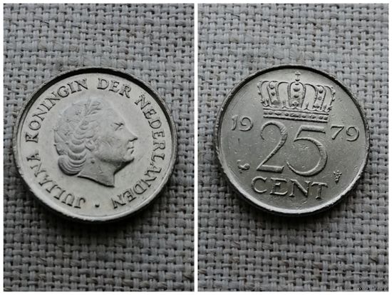 Нидерланды 25 центов 1979