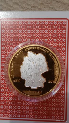 Науру 1 доллар 2010. 20 лет объединения Германии скульптурная монета