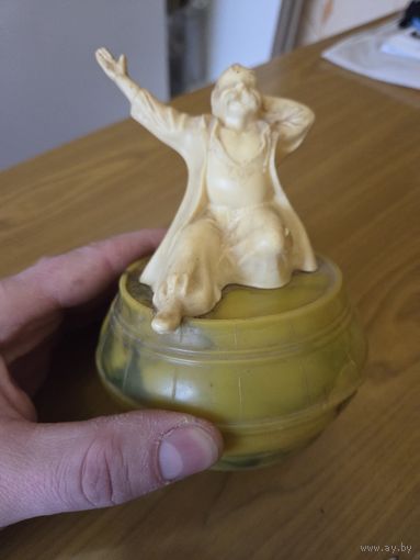 Винтажная шкатулка казак на бочке