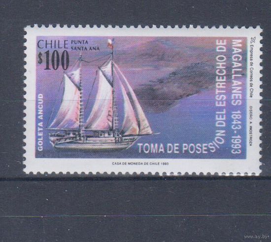 [1913] Чили 1993. Корабли.Парусник. Одиночный выпуск. MNH. Кат.4 е.