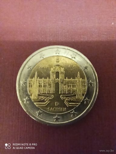 2 евро 2016, Германия J, Саксония