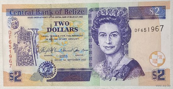 Белиз 2 доллара 2007 г.