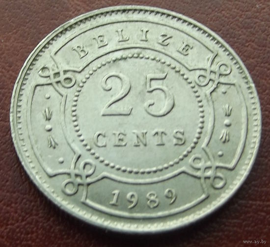 Белиз. 25 центов 1989