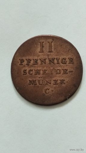 2 пфеннига 1822г. Ганновер