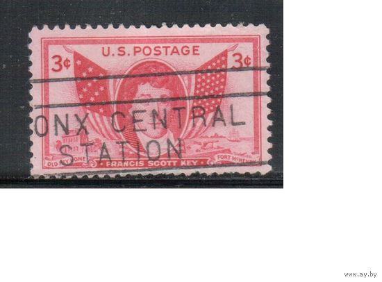 США-1948, (Мих.575), гаш. , Личности, Флаги, Автор гимна(одиночка),