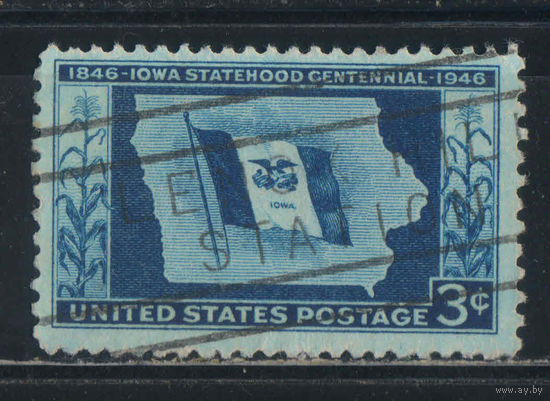 США 1946 100 летие штата Айова Флаг Карта #547